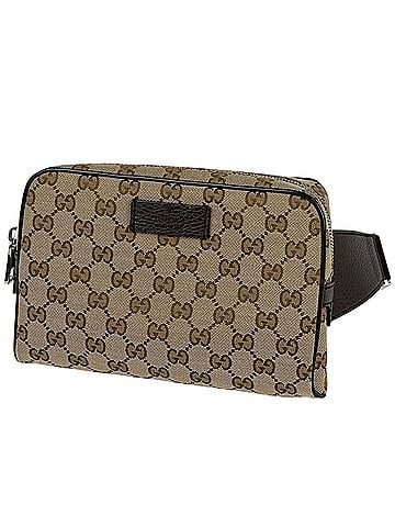 Gucci Gucci GG pattern body bag/waist bag, canvas, brown, 449174, women's. (view 1)