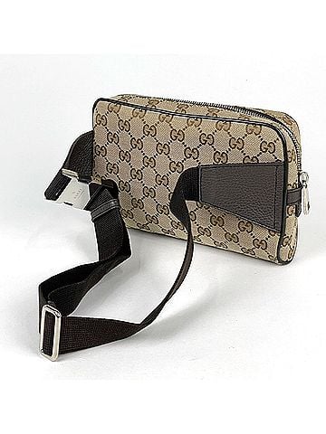 Gucci Gucci GG pattern body bag/waist bag, canvas, brown, 449174, women's. (view 2)