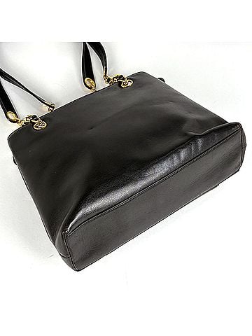 Chanel Chanel Coco Mark Chain Tote Bag, Leather, Black, A05572, Women's (view 2)