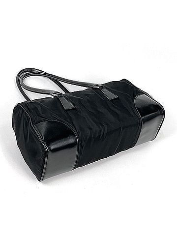 Prada Prada PRADA Logo Plate Handbag Mini Boston Nylon Nero (Black) BR0607 Women's (view 2)