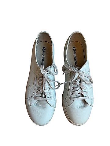 Superga White Platform Leather Sneakers Sneakers (view 2)