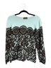 Bob Mackie Floral Blue Black Casual Sweaters Size M - photo 1