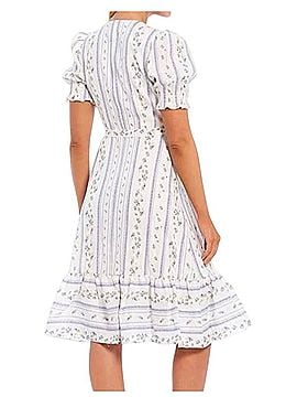 Antonio Melani Linen Floral Stripe Wrap Midi Dress Casual Dress (view 2)