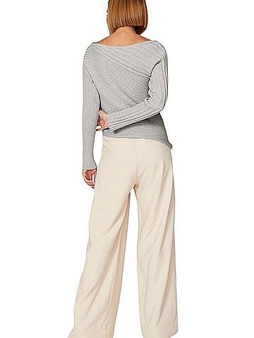 Milly Asymmetric Boat Neck Sweater Pullover Sweater (view 2)