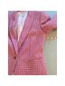 J.Crew 55% Wool 45% Polyester 100% Polyester Houndstooth Pink White Blazer Size 2 - photo 8