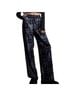 Hot Topic 95% Nylon 5% Spandex 100% Polyester Print Black Gray Casual Pants Size L - photo 1