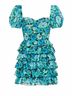 ROTATE 100% Polyester Floral Blue Green Cocktail Dress Size 6 - photo 9