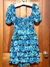 ROTATE 100% Polyester Floral Blue Green Cocktail Dress Size 6 - photo 7