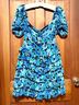 ROTATE 100% Polyester Floral Blue Green Cocktail Dress Size 6 - photo 6