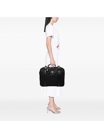Prada Saffiano Trimmed Tessuto Suitcase Bag (view 2)