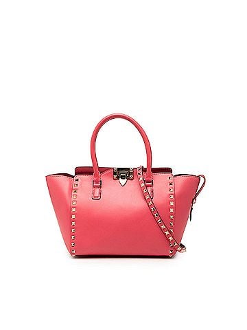 Valentino Small Leather Rockstud Trapeze Satchel (view 1)