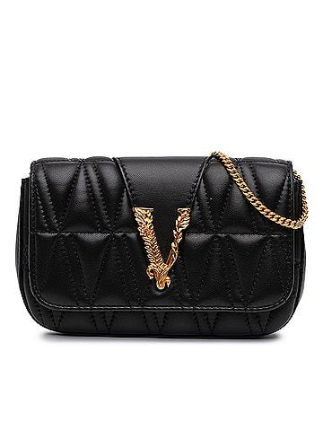 Versace Mini Quilted Leather Virtus V Crossbody (view 1)