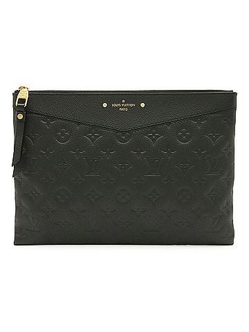 Louis Vuitton LOUIS VUITTON Louis Vuitton Monogram Empreinte Daily Pouch Clutch Bag Second Leather Noir Black M62937 (view 1)