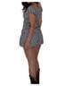 Et Clet 100% Cotton Checkered-gingham Black White Romper Size S - photo 2