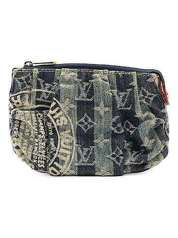 Louis Vuitton LOUIS VUITTON Louis Vuitton Monogram Denim Trouse Raye Handbag Pouch Mini Blue M95335 (view 2)
