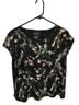 Van Heusen 100% Polyester 60% Cotton 40% Polyester Floral Black Multi Color Short Sleeve Blouse Size XL - photo 1