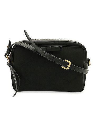 Prada PRADA Jacquard Ribbon Shoulder Bag, Canvas and Leather, NERO Black, 1BH089 (view 2)