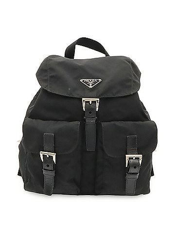 Prada PRADA VELA Backpack, Daypack, Nylon and Leather, Black (NERO), Purchased from a domestic boutique, BZ6677 (view 1)