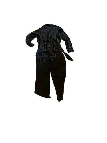 LOFT The Original Classic Black Button-Front Long Sleeve Jumpsuit Jumpsuit (view 2)