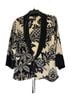 DKNY 100% Silk Damask Black Ivory Jacket Size 8 - photo 1