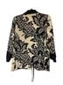 DKNY 100% Silk Damask Black Ivory Jacket Size 8 - photo 2