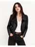 ALLSAINTS 100% Lambskin 62% Viscose 38% Cotton 100% Polyester Solid Black Leather Jacket Size 4 - photo 4