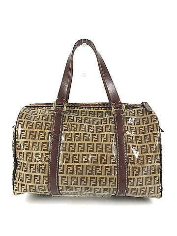 Fendi FENDI Vintage Zucca Logo Zucchino Bag Mini Boston Handbag Coated Canvas Leather Men's Women's Brown (view 2)