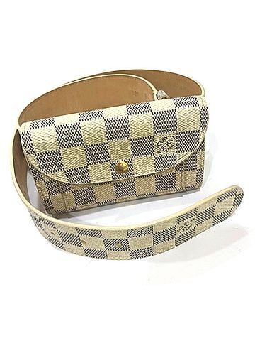 Louis Vuitton LOUIS VUITTON M9835 Ceinture Pochette Solo Bag, Handbag, Body Waist Damier Azur Canvas, Men's, Women's, White (view 1)