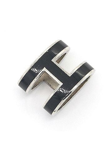 Hermès Hermes Pop H Pendant Top, Black Silver Metal Necklace Head, Women's HERMES (view 1)