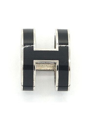 Hermès Hermes Pop H Pendant Top, Black Silver Metal Necklace Head, Women's HERMES (view 2)