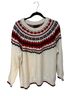 Lane Bryant Fair Isle White Red Black Blue Wool Pullover Sweater Size 22 - photo 1