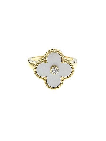 Van Cleef & Arpels Van Cleef &amp; Arpels Vintage Alhambra Yellow Gold (18K) Fashion Mother Of Pearl Band Ring Gold (view 1)