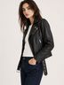 IRO 100% Lambskin Solid Black Leather Jacket Size 4 - photo 4