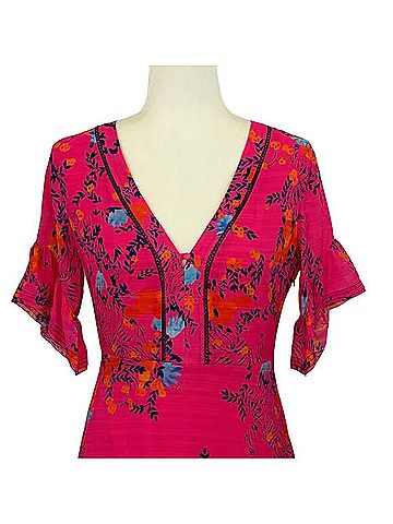 Tanya Taylor Kayla Falling Floral Casual Dress (view 2)