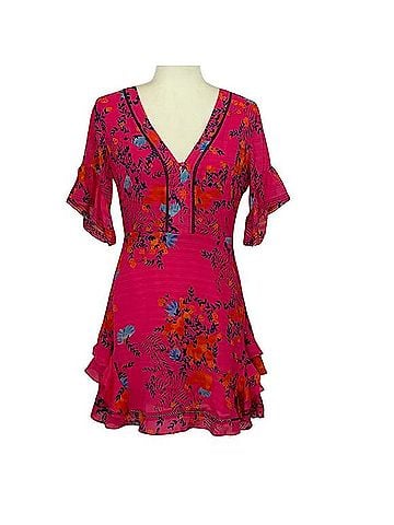 Tanya Taylor Kayla Falling Floral Casual Dress (view 1)