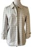 Banana Republic 98% Cotton 2% Spandex 100% Polyester Graphic White Tan Blazer Size M - photo 1