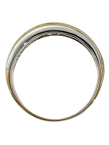 Céline Celine Macadam Logo Bicolor Ring, Approx. 18K Yellow Gold (5.9g), Platinum 900 Combination, Women's Ring (view 2)