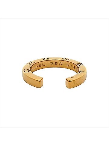 Chanel Chanel C Signature Logo Ring, Approx. 18K Yellow Gold, 4.8g, 3mm, Women's (view 2)