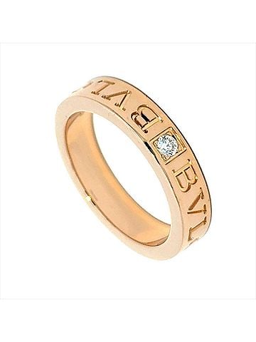 Bvlgari Bulgari BVLGARI Double Logo 1P Diamond Ring, Approx. 18KPG (Pink Gold), 6.1g, Men's (view 1)