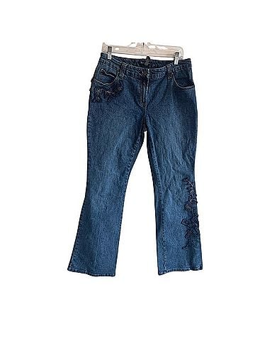 INC International Concepts Denim Embroidered Flare Jeans Jeans (view 1)