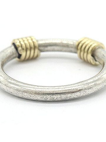 Tiffany & Co. Tiffany &amp; Co. Bandwith 2-Wire Sterling Silver 925 Yellow Gold Ring, US 5-5.5 JP- Women's Combination SV925 750 18K (view 2)