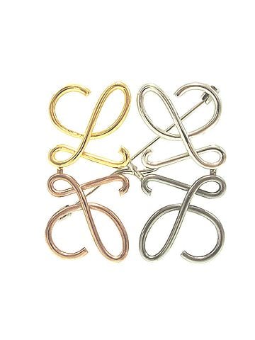 Loewe Loewe Anagram Metal Gold Silver Bronze Gunmetal Brooch 1616LOEWE (view 1)