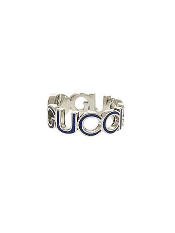 Gucci Gucci Interlocking G Sterling Silver 925 Blue Ring 0793GUCCI (view 2)