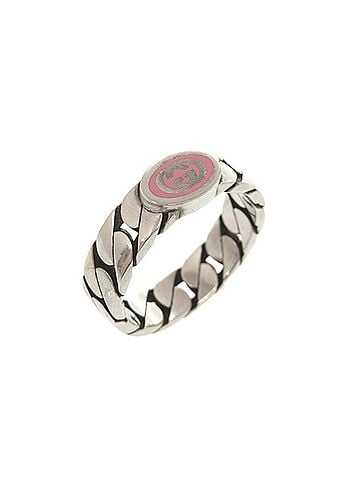 Gucci Gucci Interlocking G Sterling Silver 925 #21() Pink Ring 0833GUCCI (view 1)