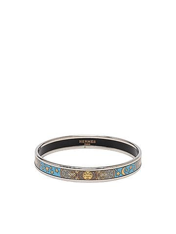 Hermès Hermes Email PM Bangle, Silver, Multicolor Metal, Women's (view 1)