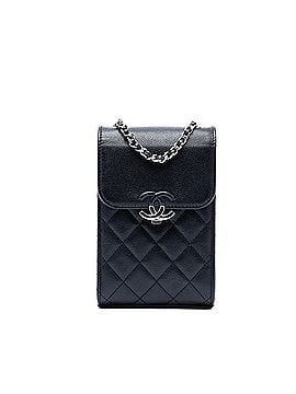 Chanel CC Quilted Caviar Phone Holder with Chain (view 1)