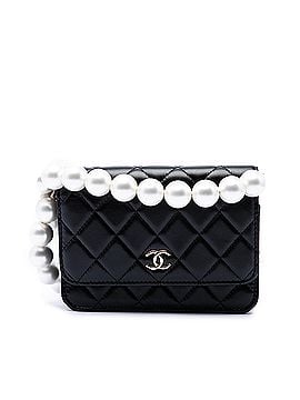 Chanel CC Quilted Calfskin Maxi Pearls Wallet on Chain (view 1)