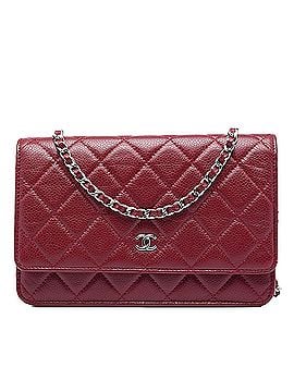 Chanel CC Quilted Caviar Wallet on Chain (view 1)
