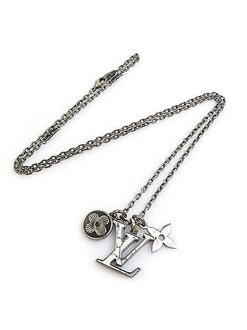 Louis Vuitton Louis Vuitton LOUIS VUITTON Necklace Pendant LV Initials Silver Men's M00317 h32349i (view 2)