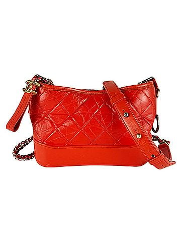 Chanel Chanel Gabrielle de Small Hobo Shoulder Bag, Leather, Metal, Orange, Gold, Silver, Women's, z10424 (view 1)